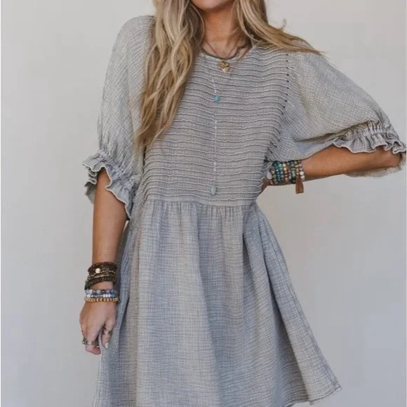 Easel Women's Dress in Mineral Wash Ash color - Picture 8 of 8